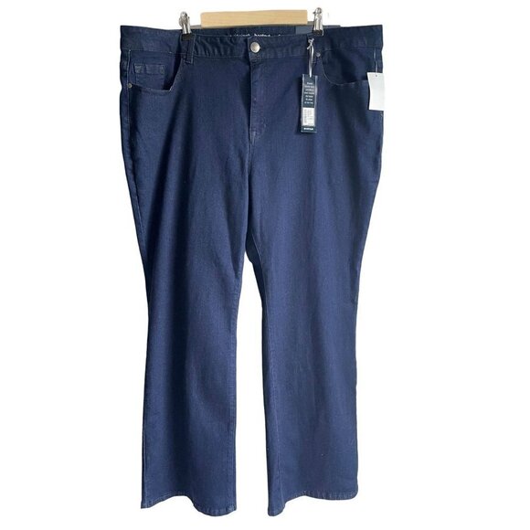 New! Avenue Bootcut Dark Denim Jeans Size 26 Dark Wash 1432 Stretch Denim - Picture 2 of 7